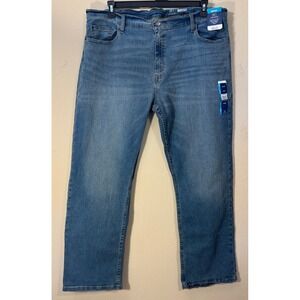 George Bootcut Jeans Men 42x30 Med Wash Blue Stretch Comfort Casual NEW